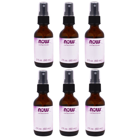 Now Foods, Empty 2 fl oz Amber Glass Bottle + Spray Lid, Case of 6
