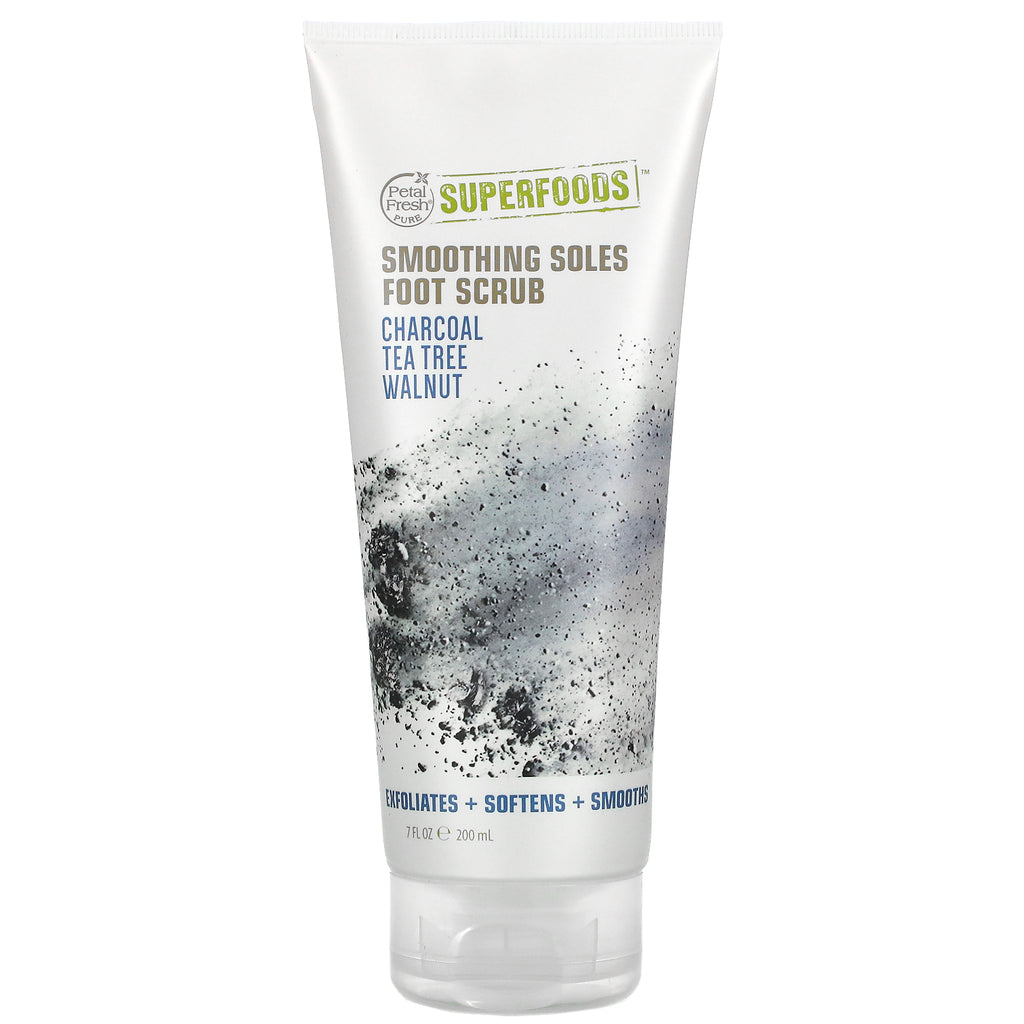 Petal Fresh, Smoothing Soles Foot Scrub, Charcoal, Tea Tree, Walnut, 7 fl oz (200 ml)