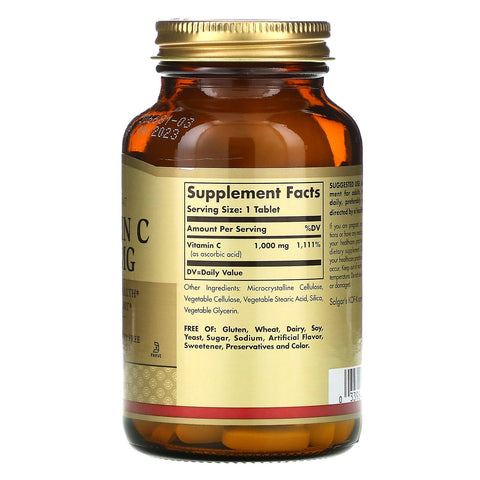 Solgar, C-vitamin, 1.000 mg, 90 tabletter