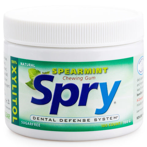 Xlear, Spry, Chewing Gum, Spearmint, Sugar Free, 100 Count (108 g)