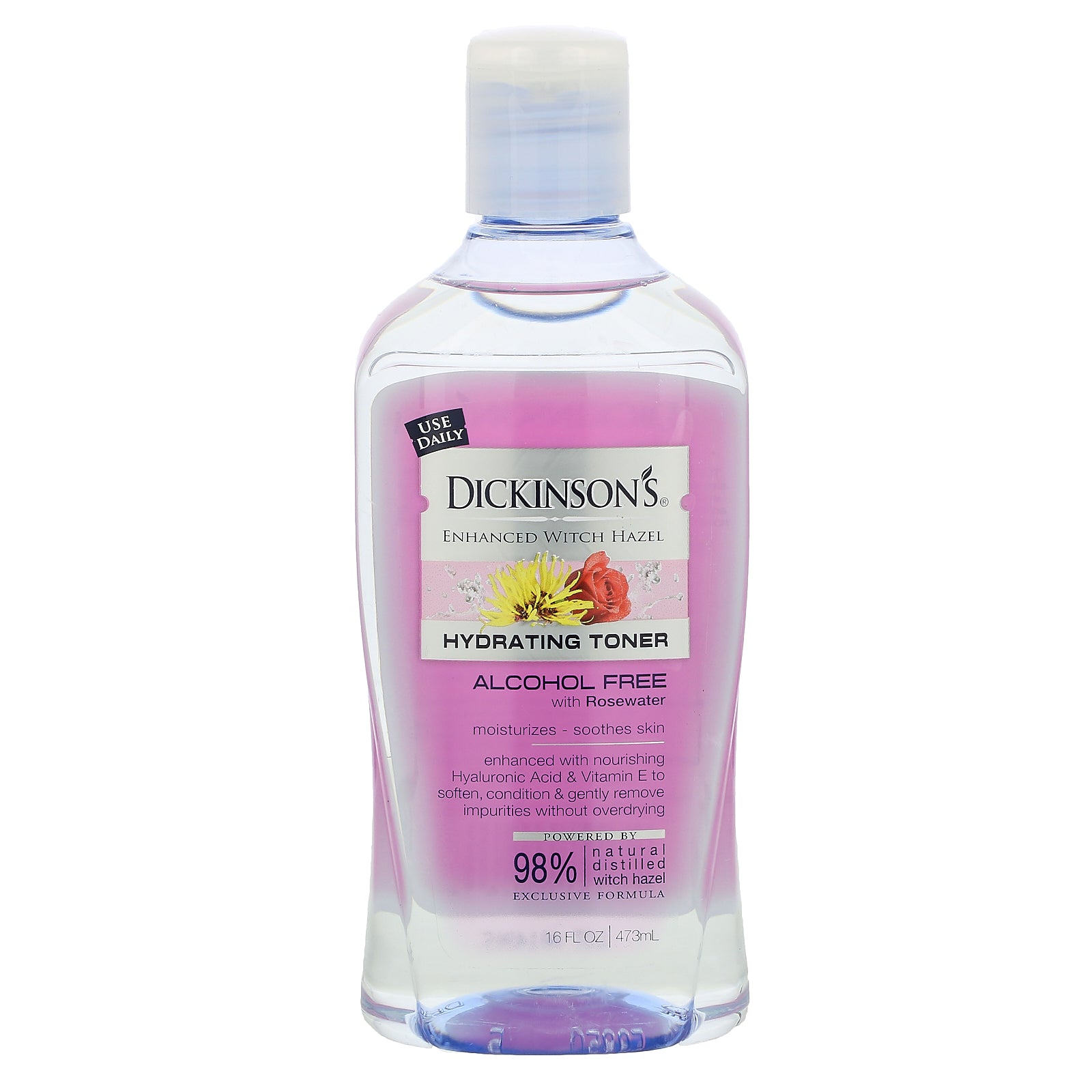 Dickinson Brands, Enhanced Witch Hazel, Hydrating Toner with Rosewater, Alcohol Free, 16 fl oz (473 ml)