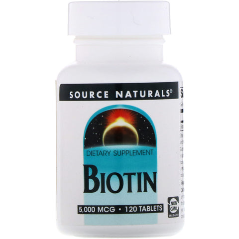 Source Naturals, Biotin, 5,000 mcg, 120 Tablets