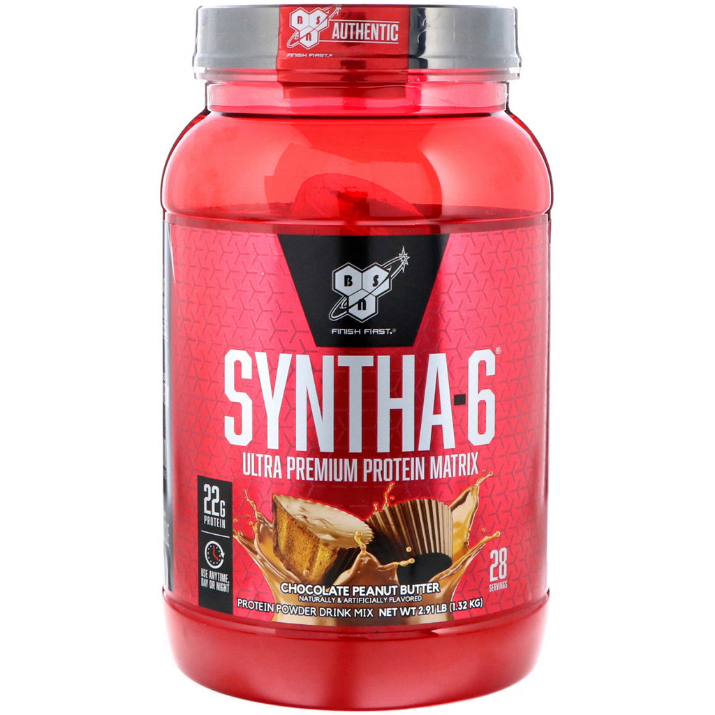 BSN, Syntha-6, Ultra Premium Protein Matrix, Chocolate Peanut Butter, 2.91 lbs (1.32 kg)