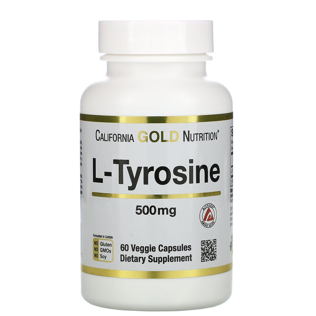 California Gold Nutrition, L-Tyrosine, AjiPure, 500 mg, 60 Veggie Capsules