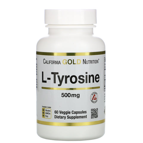 California Gold Nutrition, L-Tyrosine, AjiPure, 500 mg, 60 Veggie Capsules
