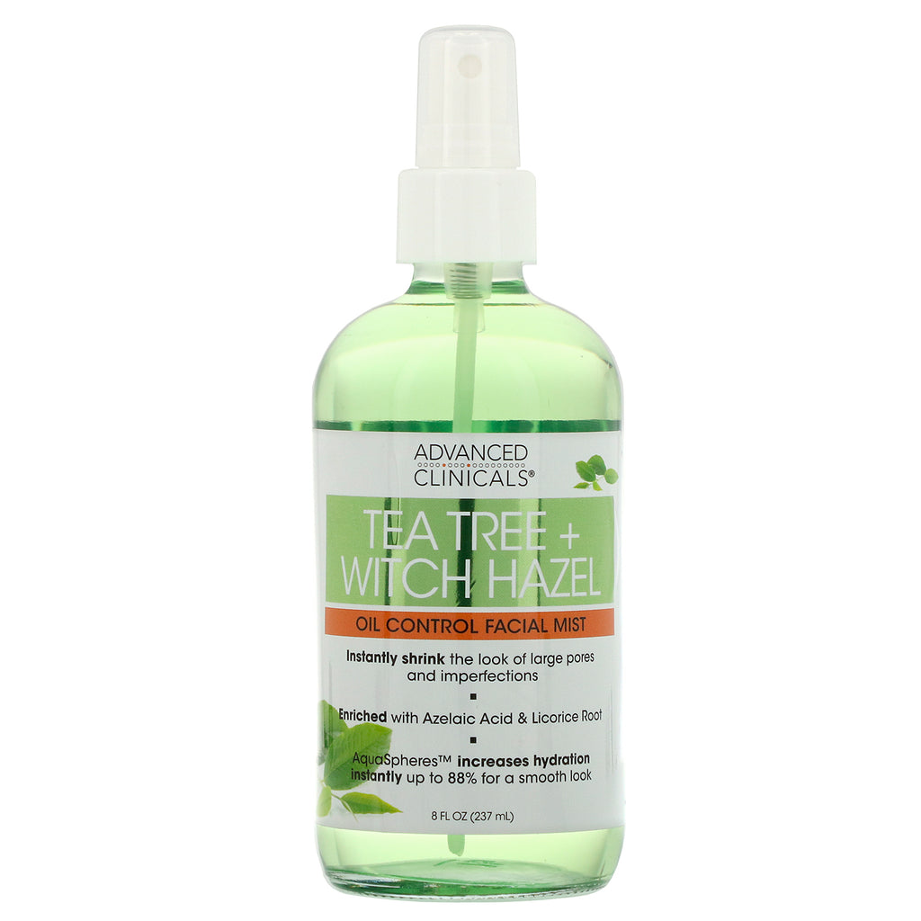 Advanced Clinicals, Tea Tree + Witch Hazel, Oil Control Facial Mist, 8 fl oz (237 ml)