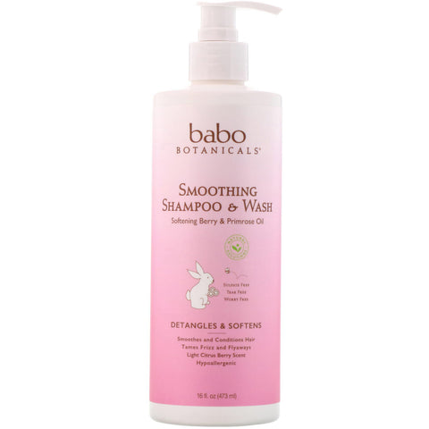 Babo Botanicals, Smoothing Shampoo & Wash, Softening Berry & Primrose Oil, 16 fl oz (473 ml)