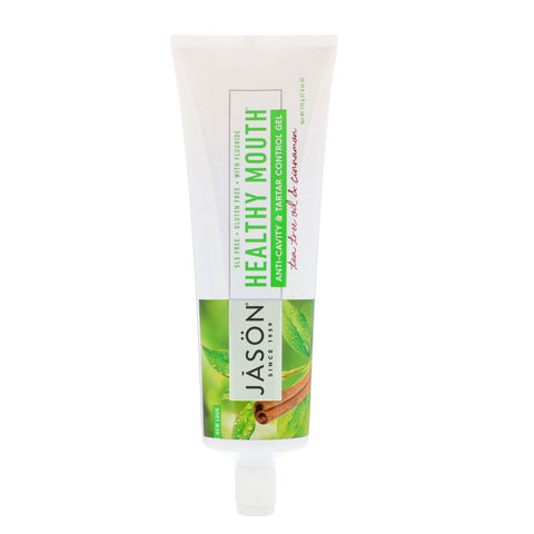 Jason Natural, Healthy Mouth, Anti-Cavity & Tartar Control Gel, Tea Tree Oil & Cinnamon, 6 oz (170 g)