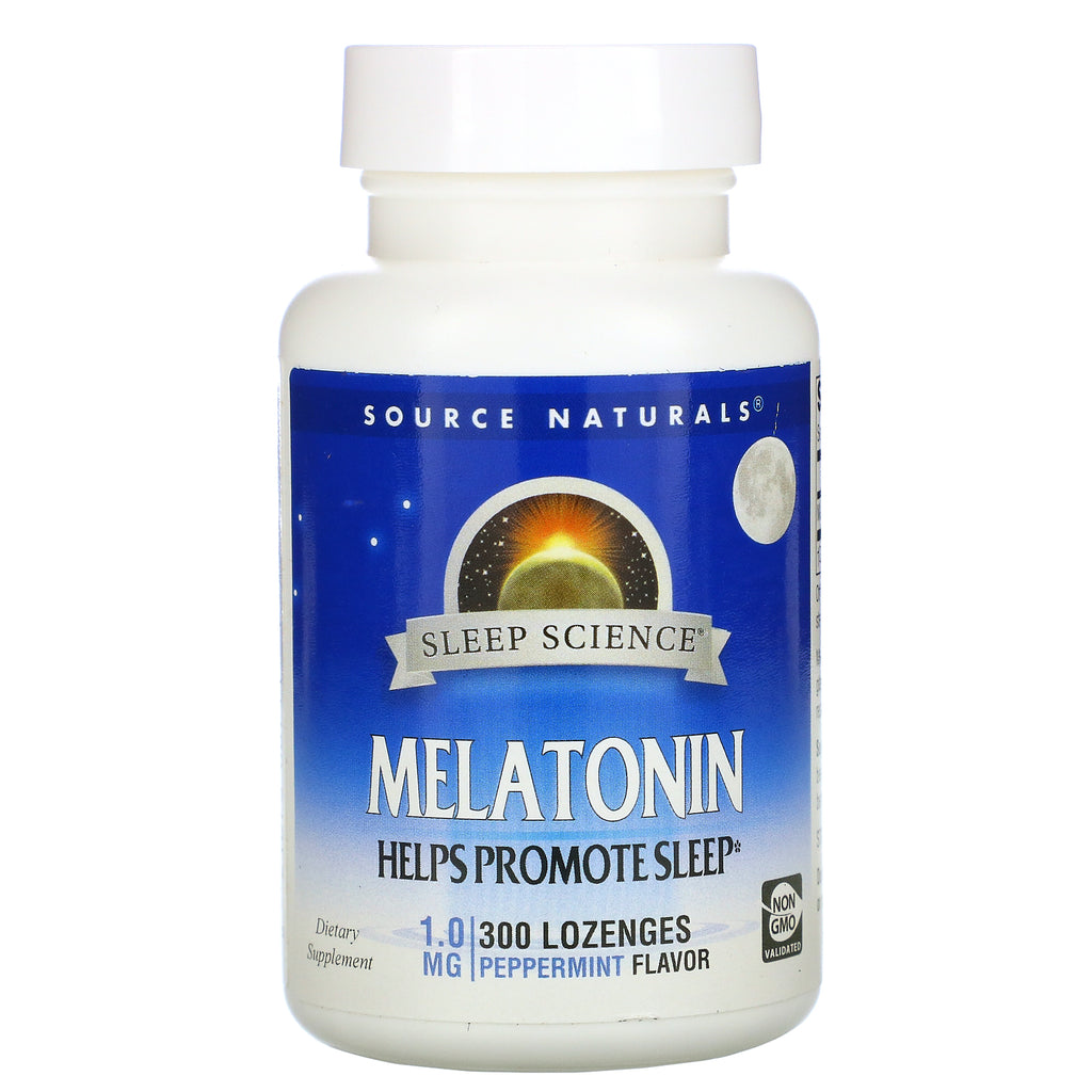 Source Naturals, Melatonin, Peppermint, 1 mg, 300 Lozenge