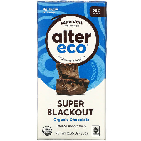 Alter Eco, Organic Chocolate Bar, Super Blackout, 2.65 oz (75 g)