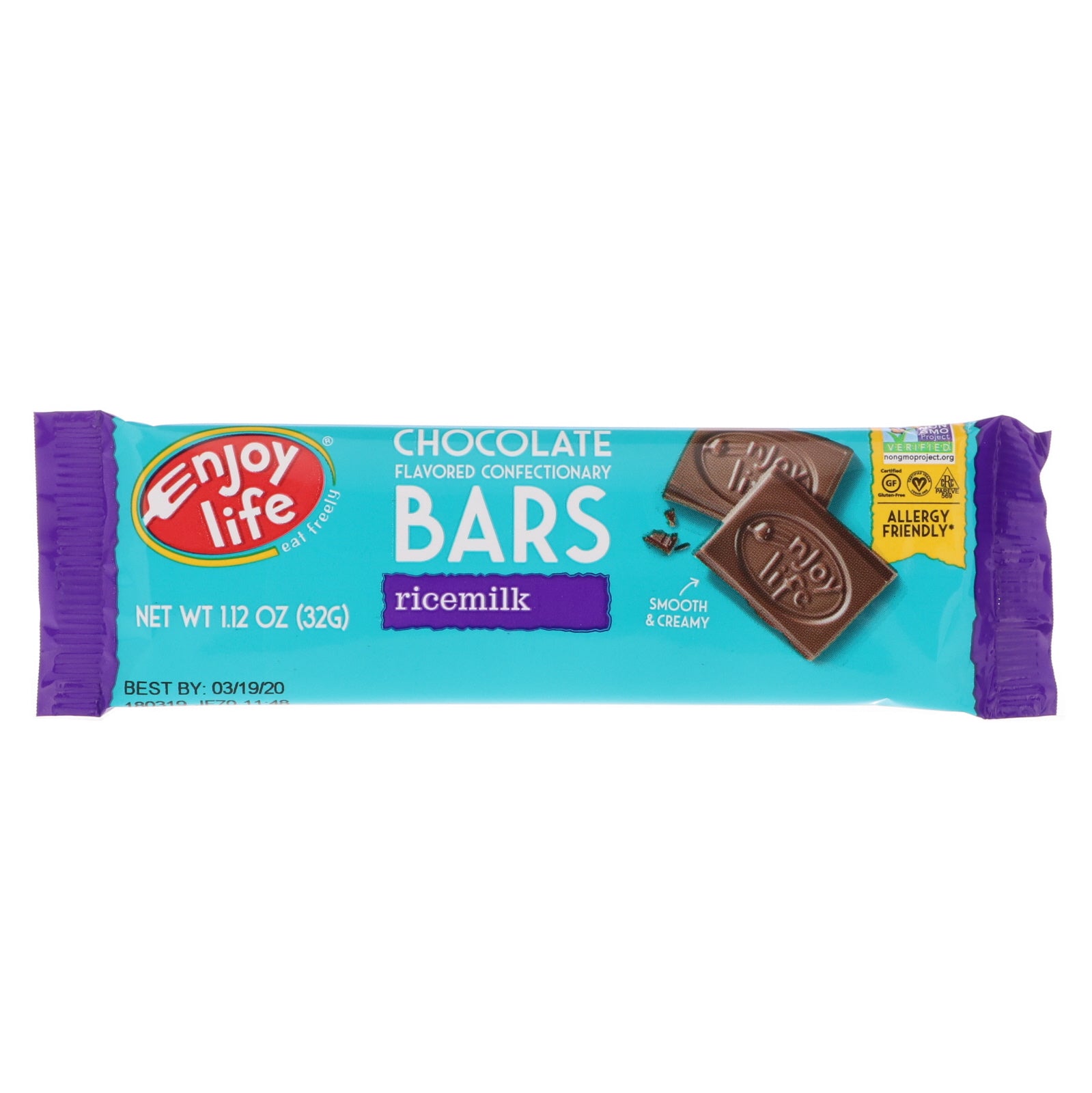 Enjoy Life Foods, Chocolate Flavored Confectionary Bars, Ricemilk, 1.12 oz (32 g)