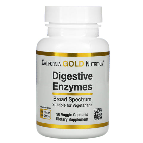 California Gold Nutrition, Digestive Enzymes, Broad Spectrum, 90 Veggie Capsules