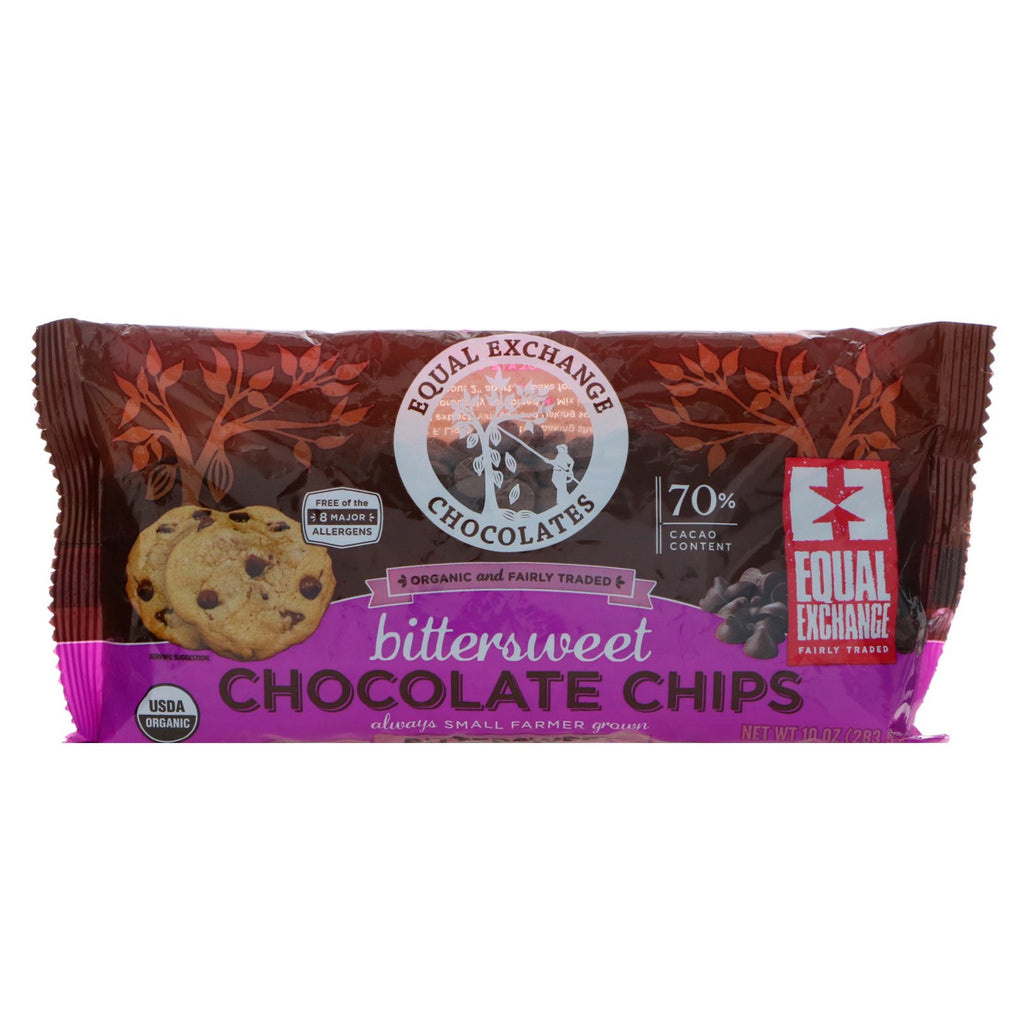 Equal Exchange, Organic, Chocolate Chips, Bittersweet, 70% Cacao, 10 oz (283.5 g)