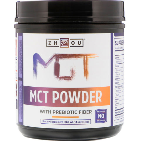 Zhou Nutrition, MCT Powder with Prebiotic Fiber, 14.5 oz (411 g)