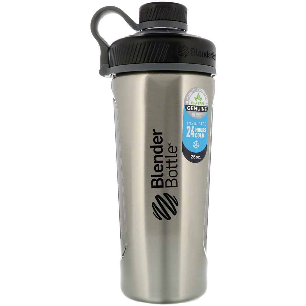 Blender Bottle, Blender Bottle Radian, Insulated Stainless Steel, Natural/Black, 26 oz