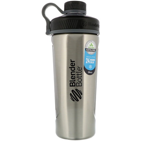 Blender Bottle, Blender Bottle Radian, Insulated Stainless Steel, Natural/Black, 26 oz