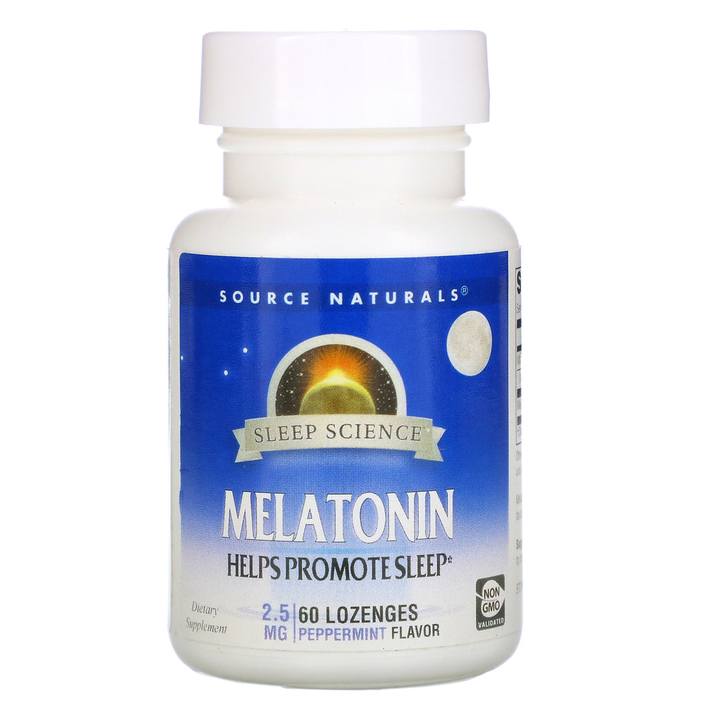 Source Naturals, Melatonin, Peppermint, 2.5 mg, 60 Lozenges
