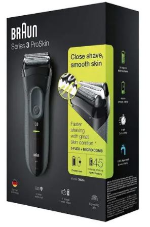 Braun foliebarbermaskine | Series 3 ProSkin | Vand | Trådløs